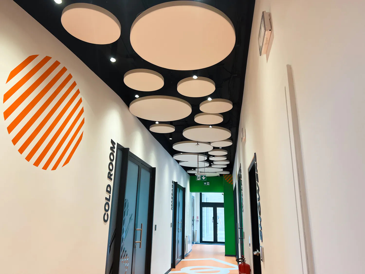 Acoustic ceiling baffles and rafts for public spaces